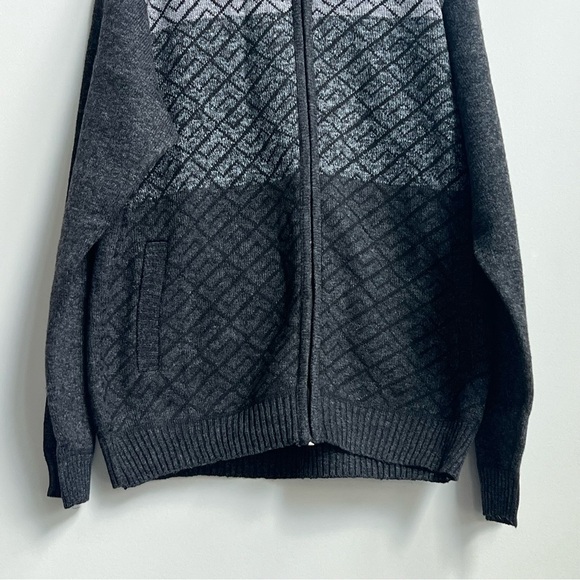Gioberti Knitted Full Zip Block Design Cardigan Sweater Soft Brushed Flannel XL - Picture 4 of 13